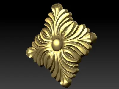pattern CNC gold-plated sculpted wooden frame pattern 3D model 3D model