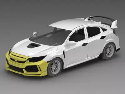 CIVIC TYPE R FK8 Front Bumper Exterior Model - 3D Laser-Scanned 3D model