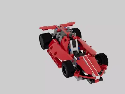Lego-Style 3D Printable Toy Car Model Low-poly 3D model