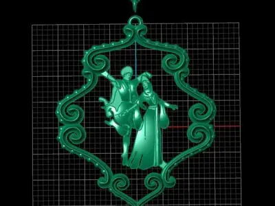 Caucasian Golden Necklace 3D print model