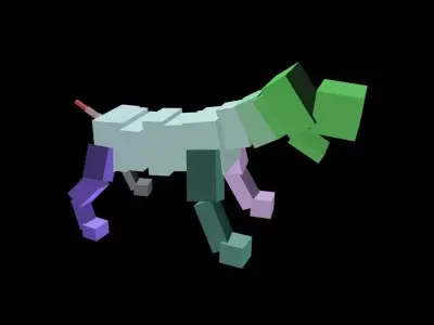 Cartoon rigged dog Low-poly 3D model