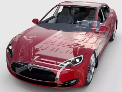 Tesla Model S with chassis-interior rev 3D model