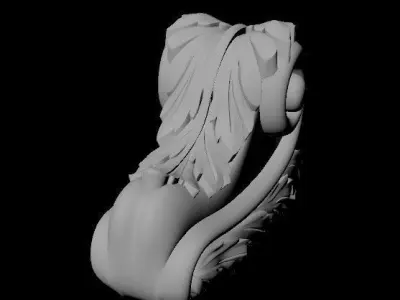 pilaster ornate sculpture 3D model