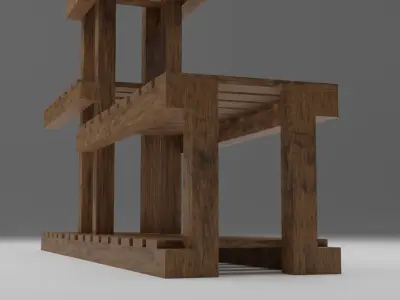 Flower Bed - Wood 3D model