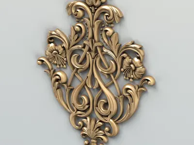 Carved decor central 002 3D model