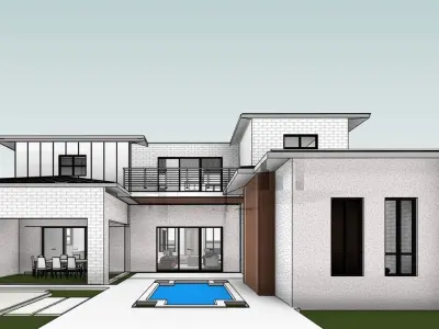 4 Bedroom 6 Bath 2 Story Single Family Home 3D model