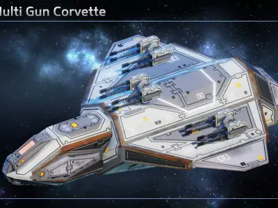 Spaceship Corvettes Low-poly 3D model