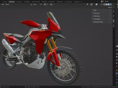 mid size adventure dual sport motorcycle 3d model 3D model
