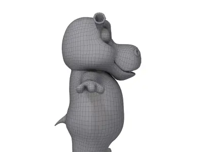 Hippopotamus hippo character 3D model
