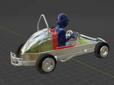 The silver Flash midget racer ready to print 3D print model