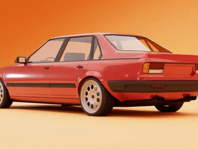 80s simple car 3D model