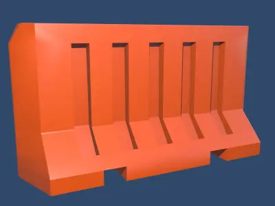 Traffic Road Barrier Watter Fillied Free low-poly 3D model