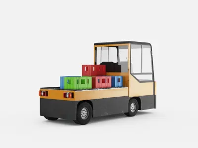 Station Luggage Car 3D model