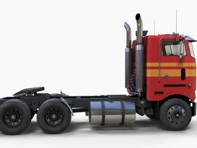 Peterbilt 362 daycab truck Low-poly 3D model