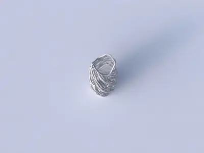 Vase twisted double arc hexagon with twisted organic lattice 3D print model