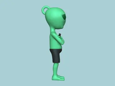 Alien Keychain - Complete Body Funny Gift 3D print model
