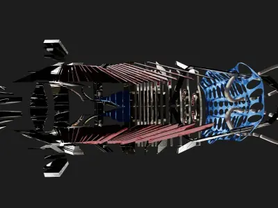 Fish 1 futuristic car Free 3D model