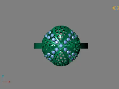 STL 3DM Women Ring Womens Ring Diamonds With Stone Model 3D print model