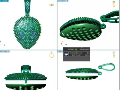 Luxury Alien Head Pendant 3D print model