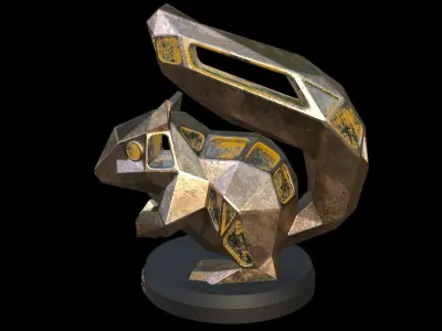 Steampunk Squirrel Low-poly 3D model