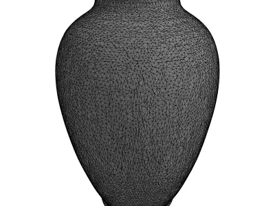 Modern Black Blue Floral Vase Low-poly 3D model