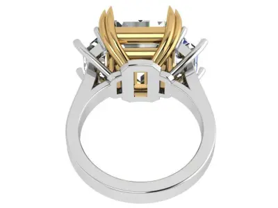 Emerald Diamond Ring 4499 3D print model