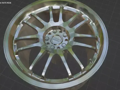 Volk Rays RE30 Wheels Rims 3D Print Ready  3D print model