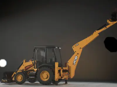 Loader JCB 3CX Eco Low-poly 3D model