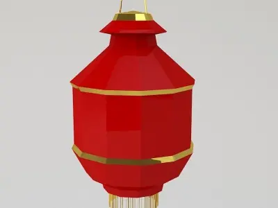 Traditional Chinese Lanterns Low-poly 3D model