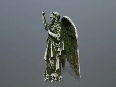 Angel Statue 02  Low-poly 3D model