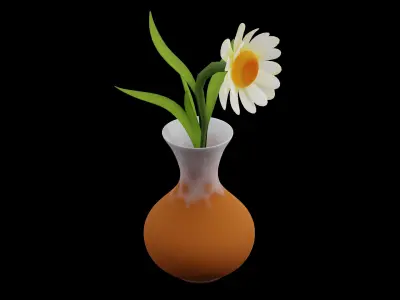3D VASE MODEL daisy in 3D model