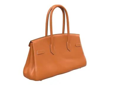 Hermes Birkin Bag 42 Orange Low-poly 3D model