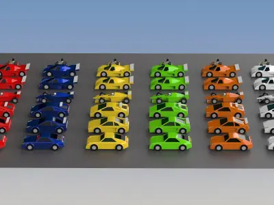 Low Poly Racing Car Pack Low-poly 3D model