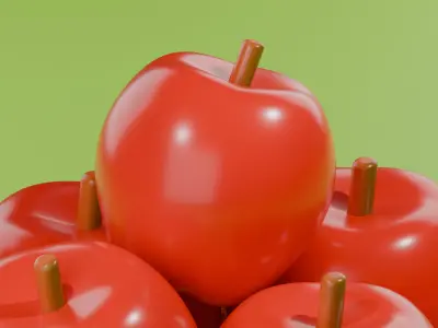 Apple Basket  Low-poly 3D model