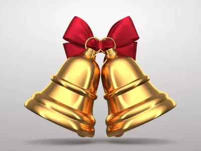 Christmas Bell 02v PBR 3D model