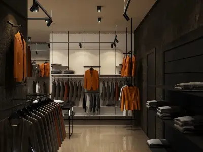 LUXURY CLOTHING STORE FULL 3D SCENE 3D model 3D model