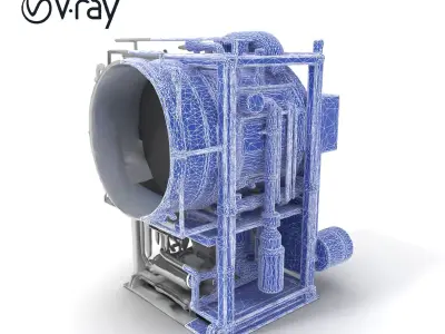 Industrial Machinery Engine Model Pack Low-poly 3D model