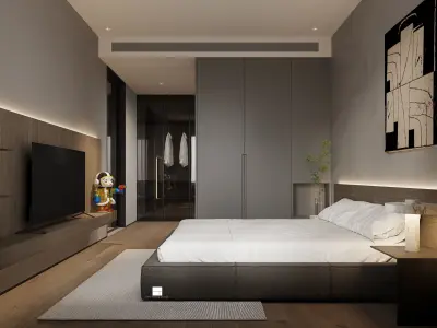 Modern Apartment 3D Model with CAD Drawings 3D model