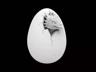 Dragon Egg Sculpture 3D Print Model 3D print model