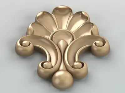 Carved decor central 025 3D model
