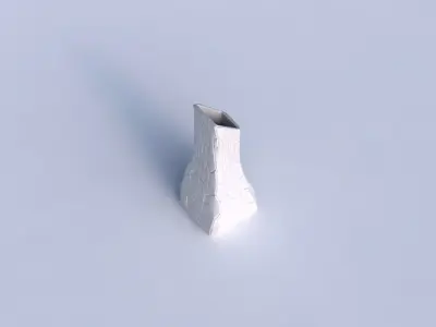 Vase squeezed and bent rectangle with organic cells 3D print model