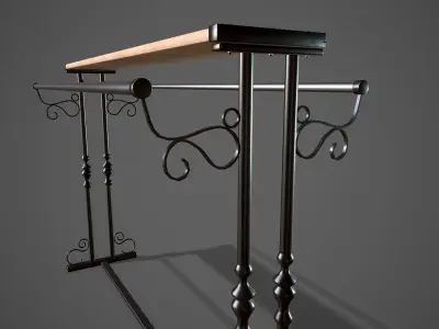 Garment Rack Clothing Rack Low-poly 3D model