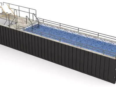 Container Swimming Pool Low-poly 3D model