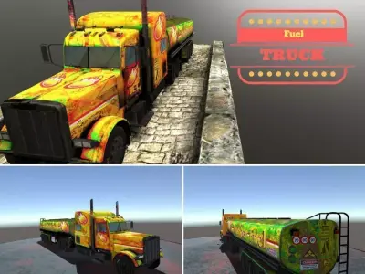 Fuel Truck Low-poly 3D model