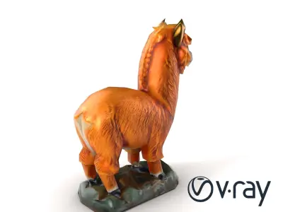 SolarFluff Alpaca Sculpture model pack Low-poly 3D model