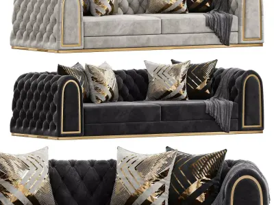 Luxury Chesterfield Sofa 3D model