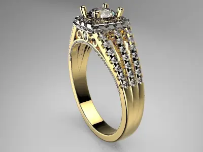 Luxury DIAMOND ENGAGEMENT RING  Diamond Women Rings Fine Jewelry 3D print model