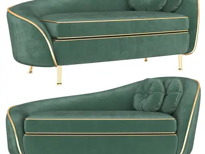 Kooper 2 Seater Sofa Deep 3d model Low-poly 3D model