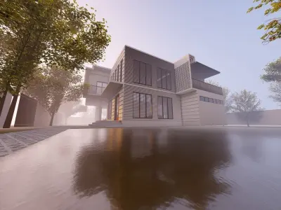 MODERN RESIDENTIAL HOUSE 3D model purchase