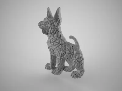 Patterned Dog Relief 3D print model